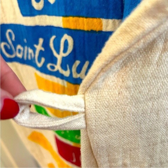 Colorful Caribbean Signpost Kimono Robe Cotton Natural Sash Belt Loops Handmade - Picture 9 of 14